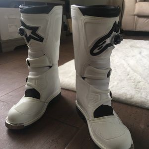 White Alpinestars Tech 1 Motocross Boots
